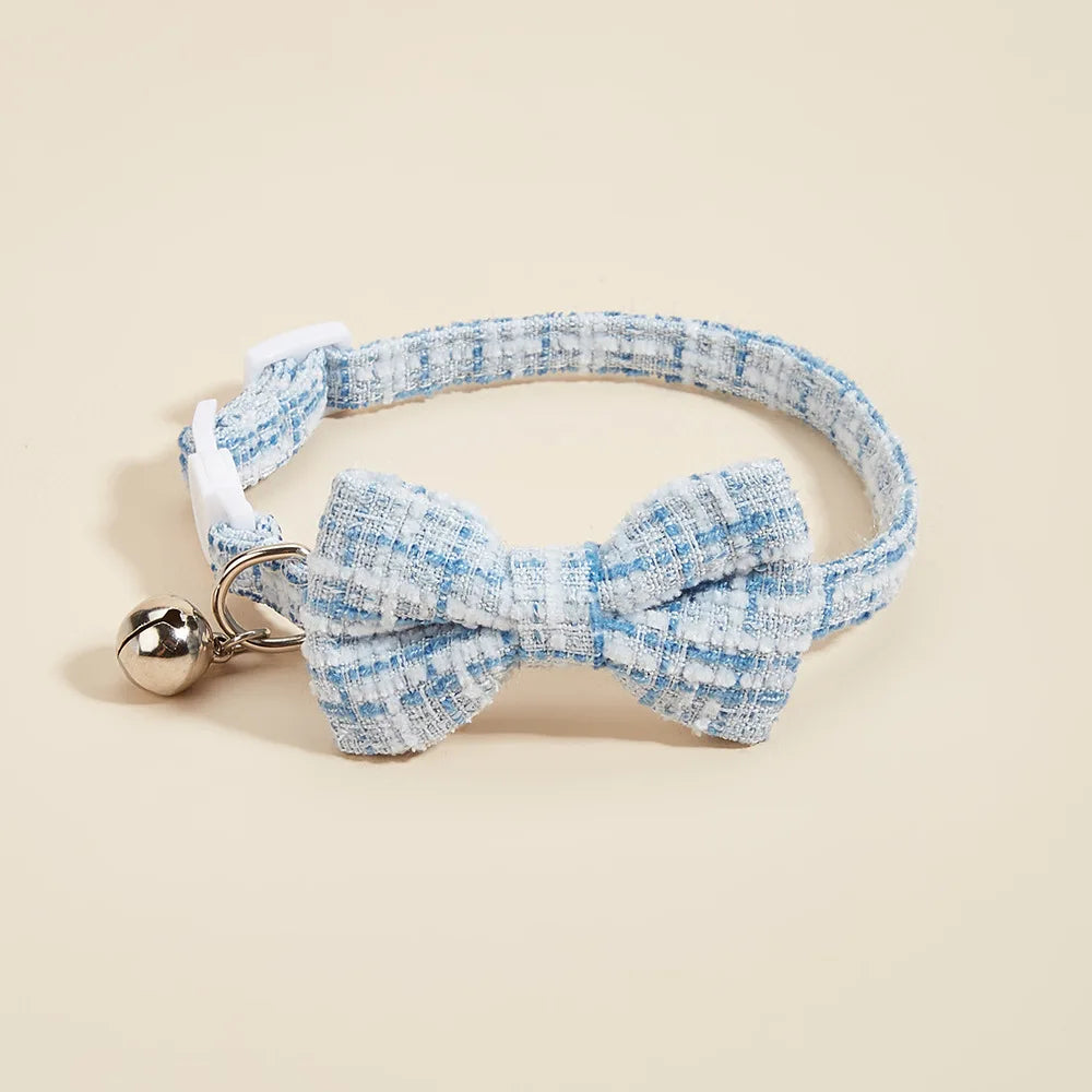 Bow Cat Collar Adjustable Pet Bow Tie Collar with Safety Buckle and Bell Decoration Suitable for Kittens & Puppies Cat Necklace