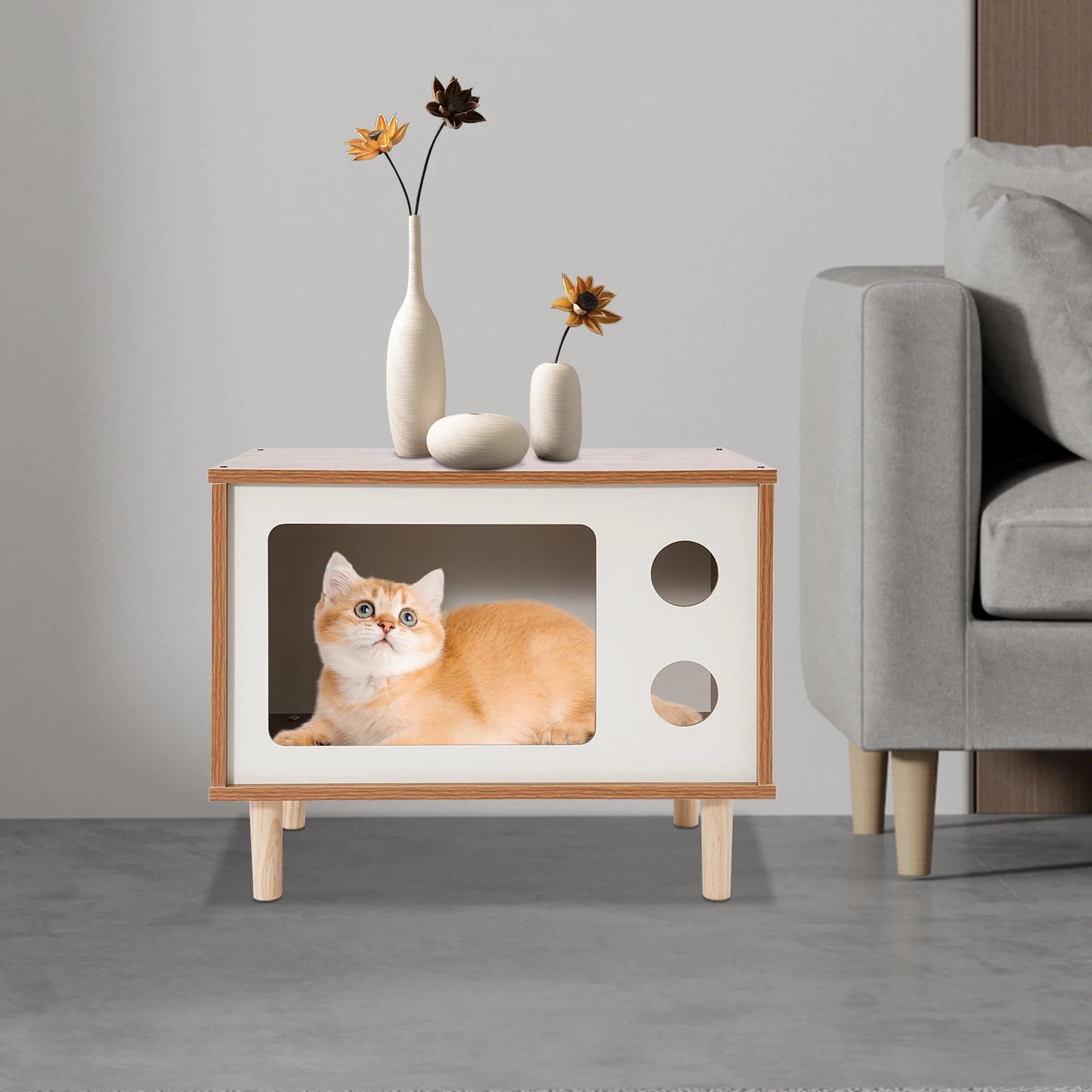 Sichuan TV Shaped Wear Resistant Cat Bed Indoor Shelter