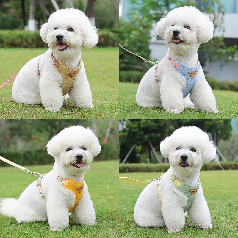 Puppy Harness and Leash Set, Breathable Pet Harness for Small and Medium-Sized Dogs and Cats