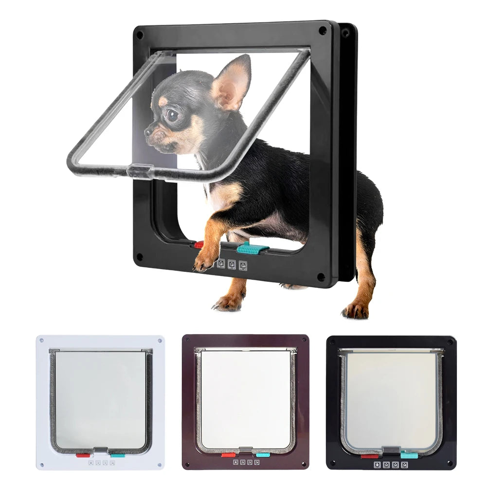 Puppy Kitten Safety Pet Door With 4 Way Security Lock