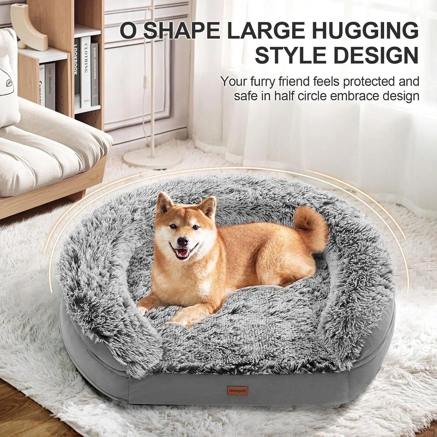 XMSJ Orthopedic Dog Bed For Large Dogs Egg Crate Foam