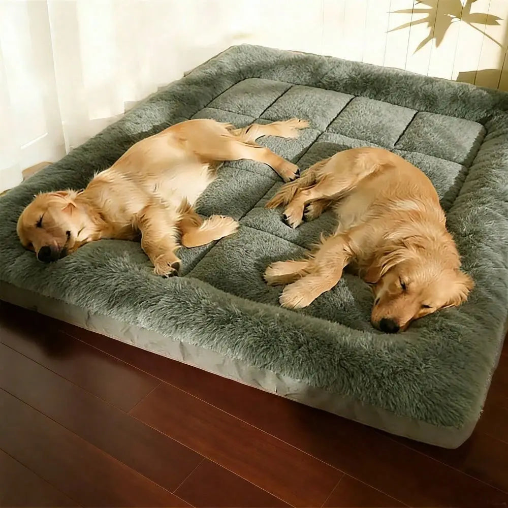Warm Winter Mattress For Human Large Dogs MultiPet Households, Extra Large Thick Soft NonSlip Washable Mat, Universal Rectangul