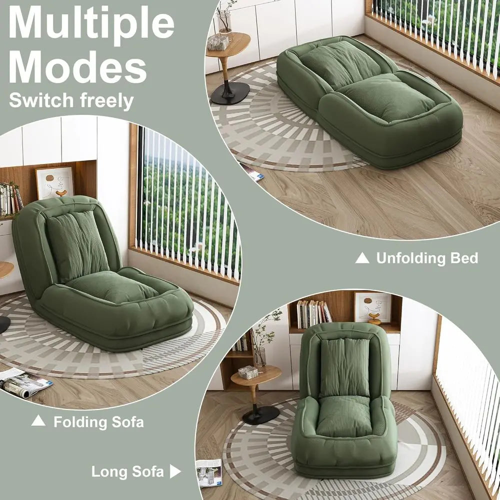 Corduroy Human Size Dog Bed, Oversized Foldable Human Dog Bed for Adults and Pets, Adjustable Lounge Sofa Bed with Cushions, Gia