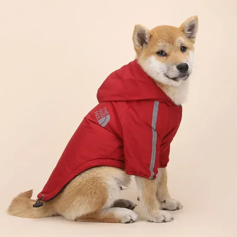 YOUSECN Reflective Waterproof Winter Dog Coat Hooded Jacket Weatherproof Dacron Cotton Blend For Pets