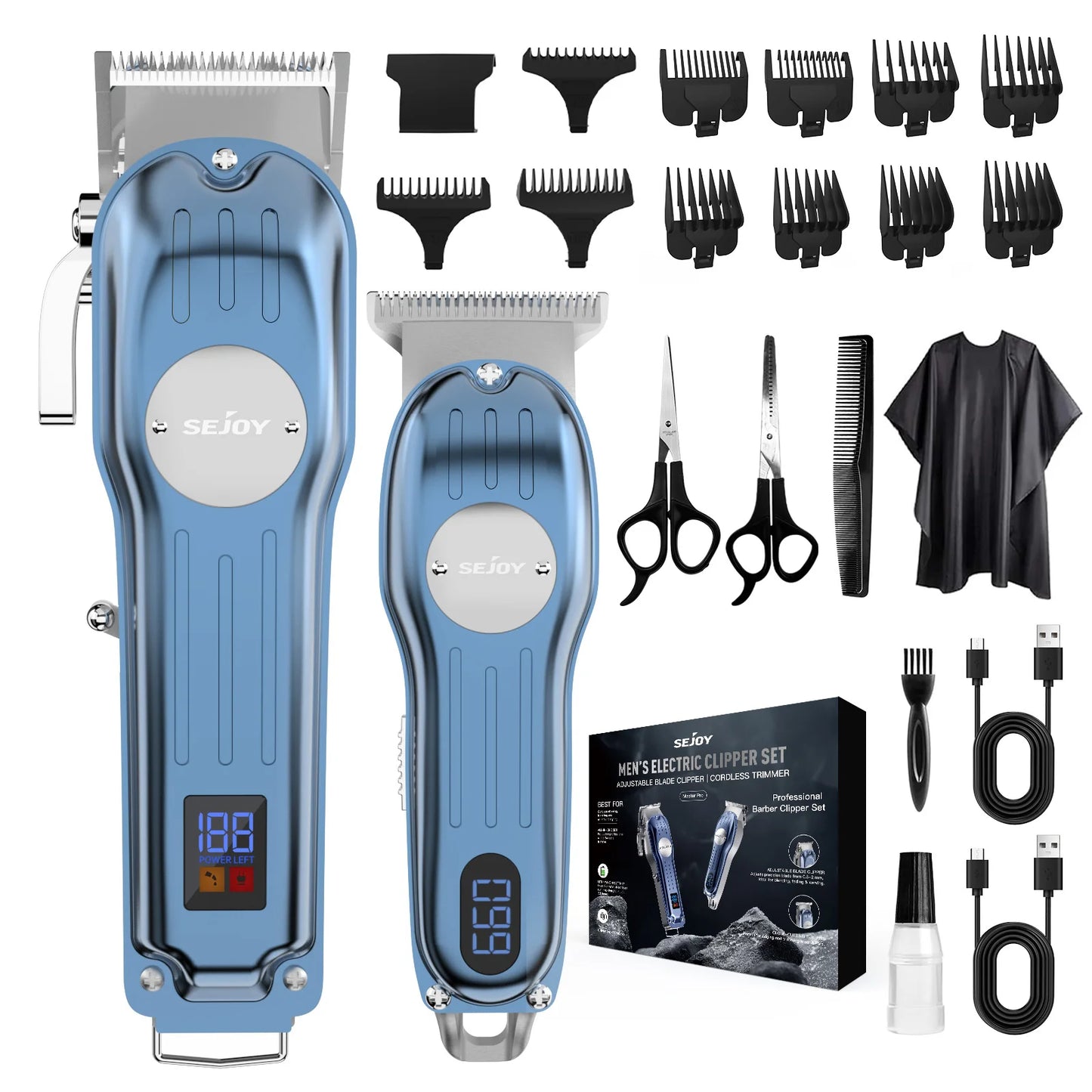 Sejoy Professional Hair Clipper Set For Men Cordless Rechargeable