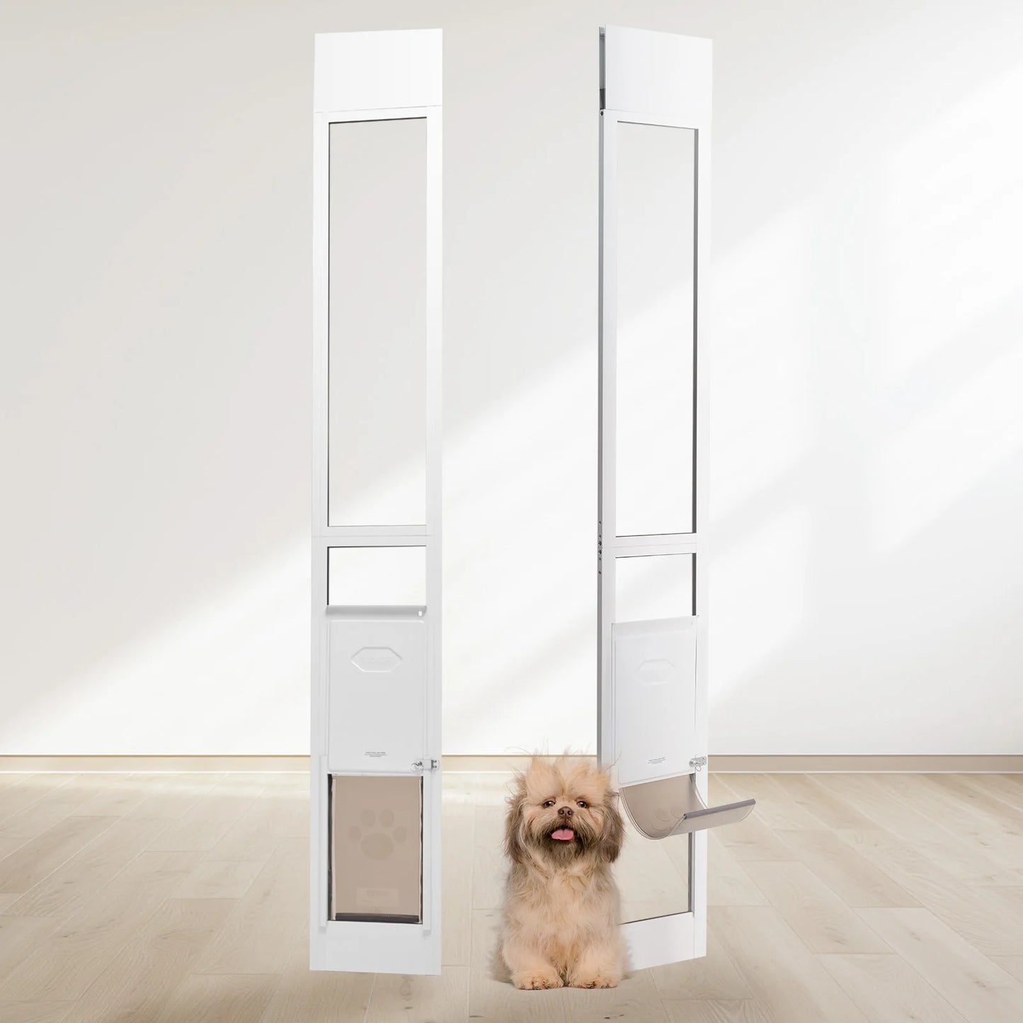 SucceBuy Sliding Glass Dog Door For Home Pet Gate Easy