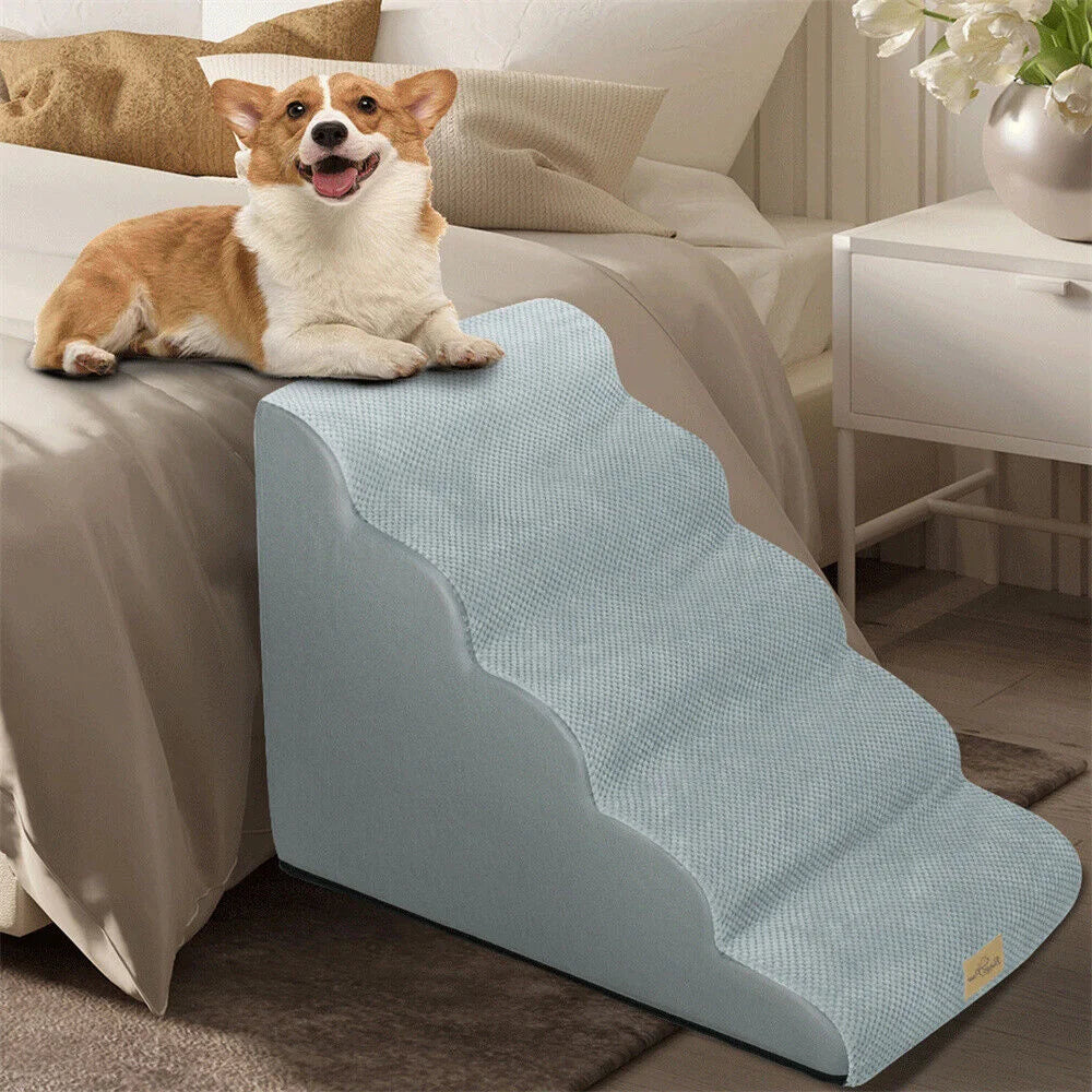 Dog Door 5-Step Pet Ramp Stairs With Washable Cover