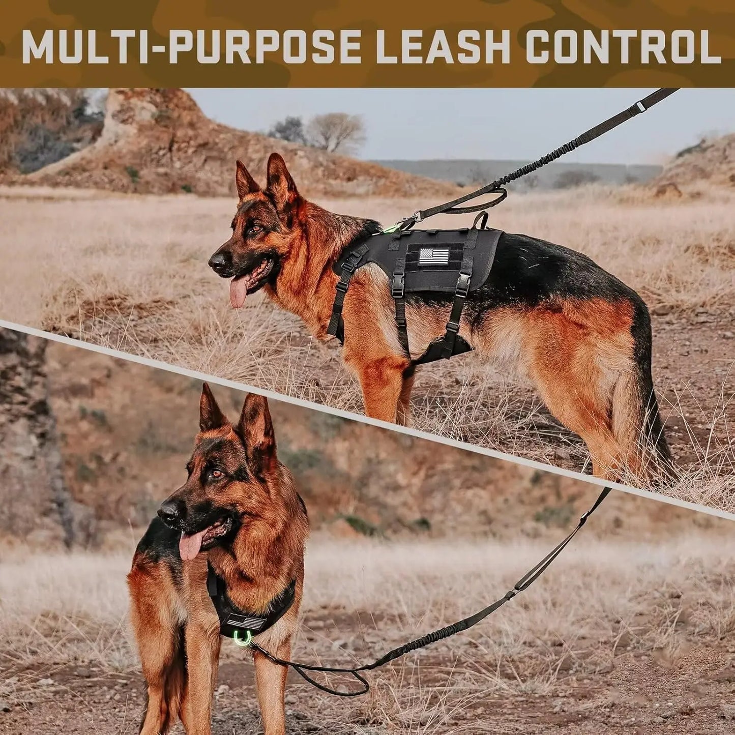 Tactical Dog Harness With Handle No Pull Adjustable Vest