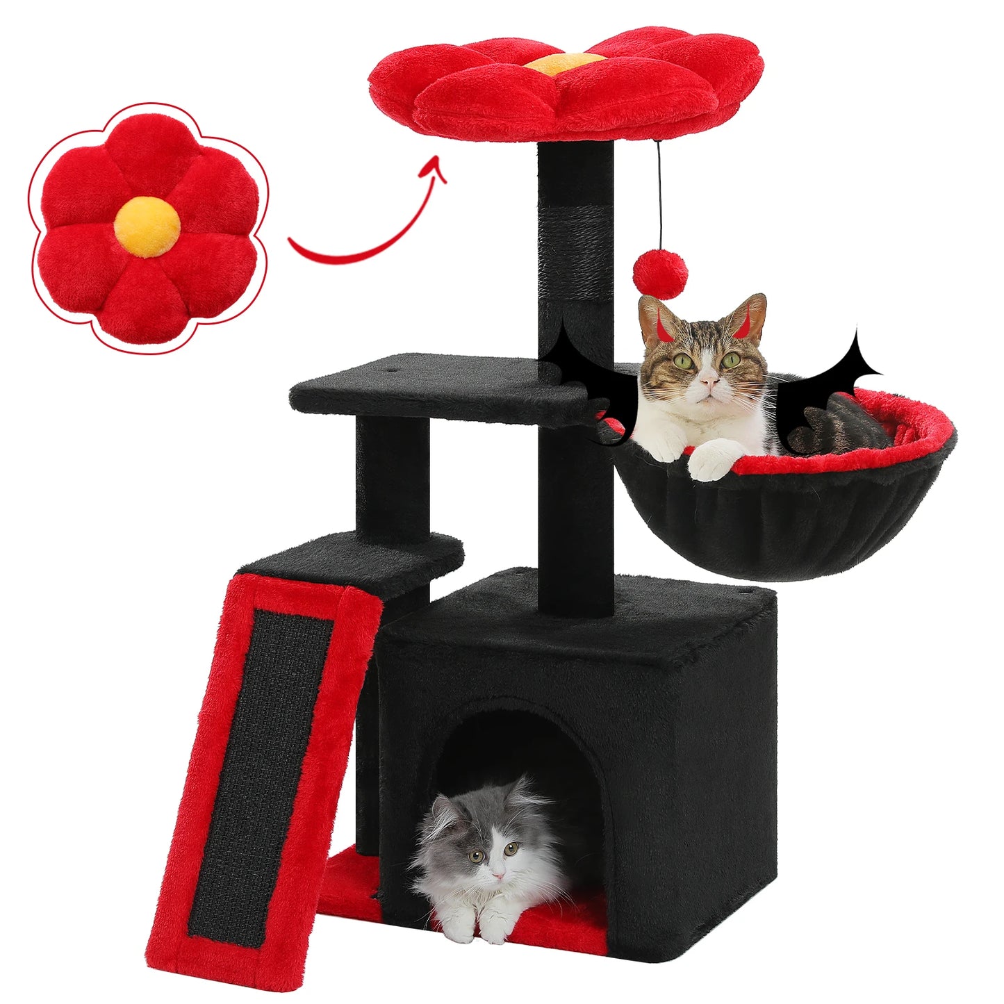 Small Cat Tree Cat Tower with Natural Sisal Scratching Post,Spacious Top Perch,Privite Cat Condo Perfect for Indoor Cats,Cat Toy