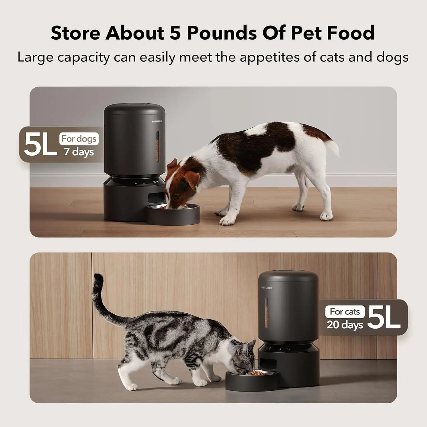 WiFi Automatic Pet Feeder With Timed Meals Freshness Seal