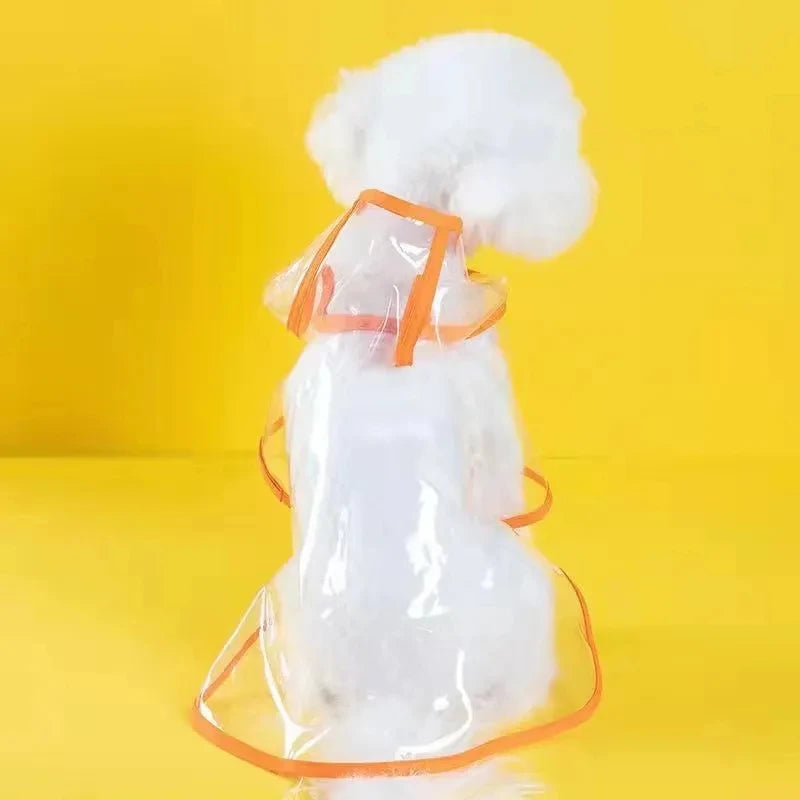 Transparent Hooded Dog Raincoat Waterproof Poncho