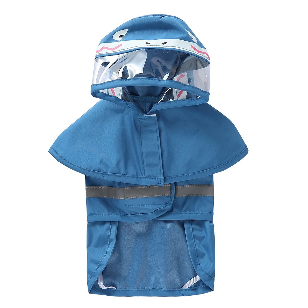 Fashionable Reflective Pet Dog Raincoat Cute Animal Raincoat Pet Hooded Waterproof Jacket Clothes Dog Clothes for Big Dogs
