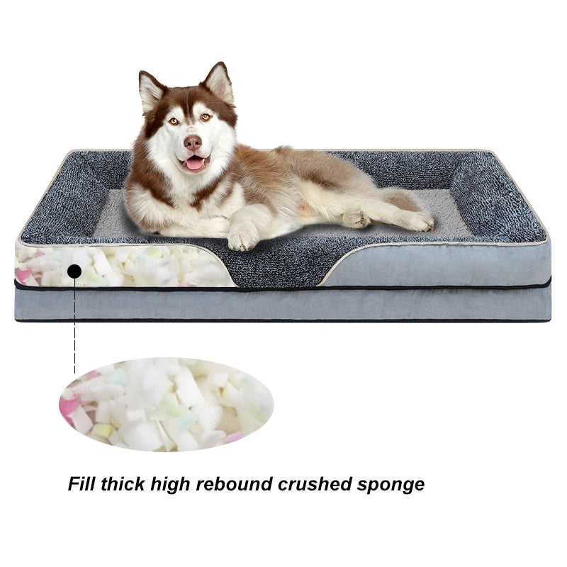 Oversized Removable Washable Dog Bed With Raised Edges