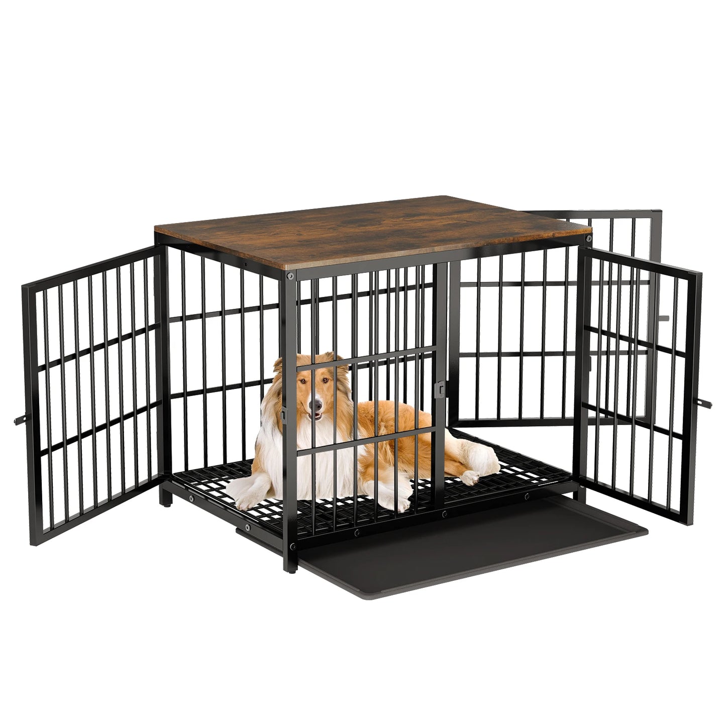 BINGOPAW Heavy Duty Dog Kennel End Table Crate Three Doors