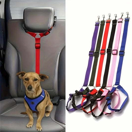 Nylon Two In One Pet Car Seat Belt And Leash