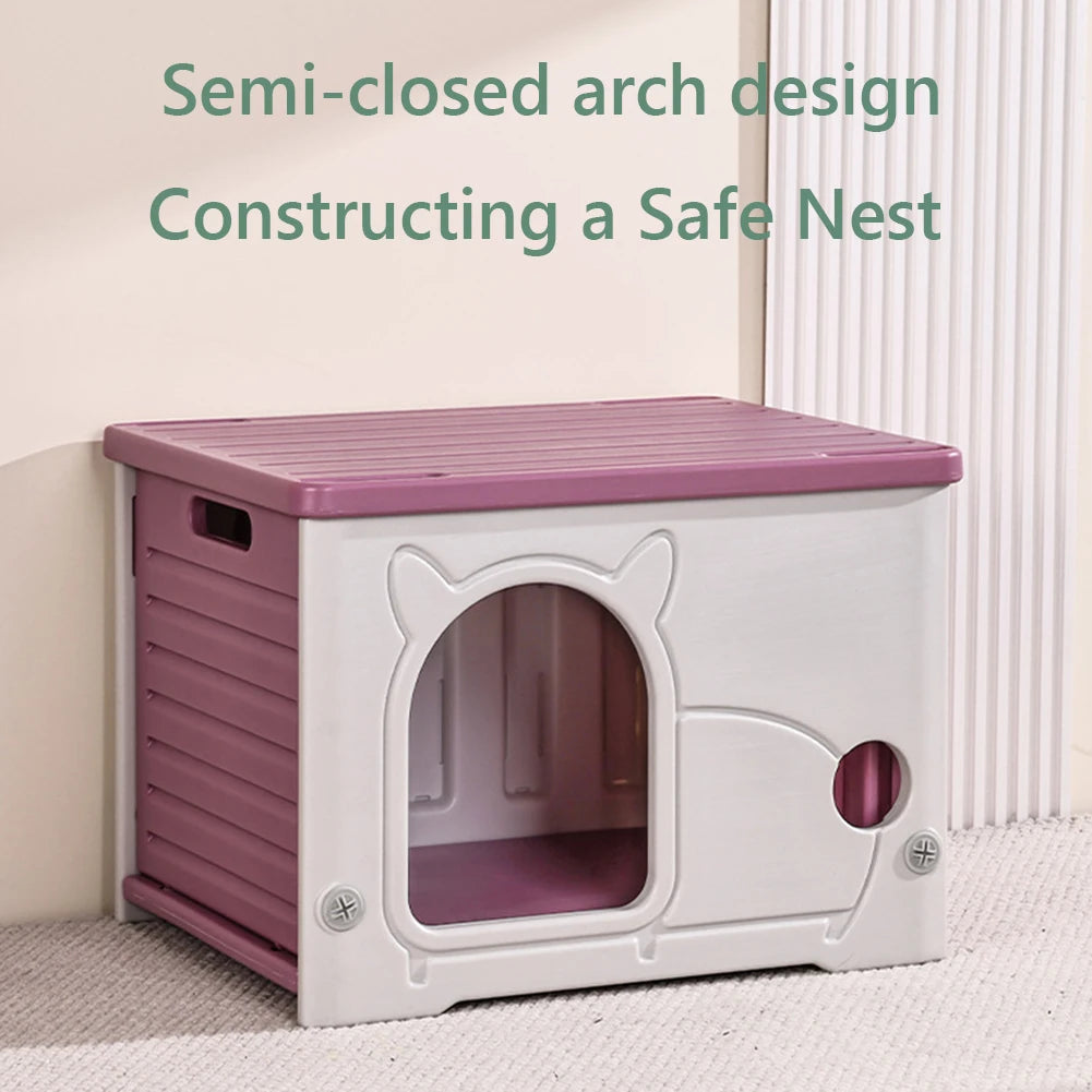 Alloet Outdoor Cat House Weatherproof Cozy Shelter For Small Pets