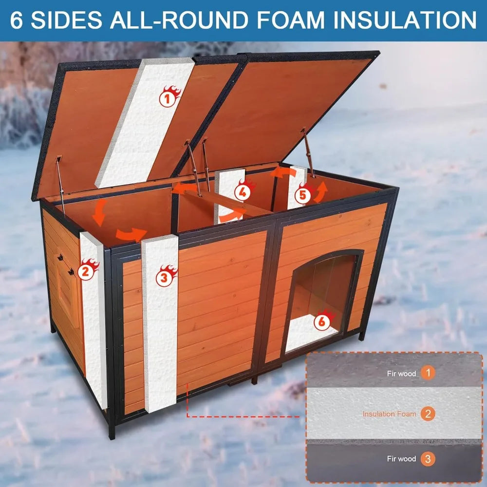 All-Weather Insulated Outdoor Dog House with Foam Insulation