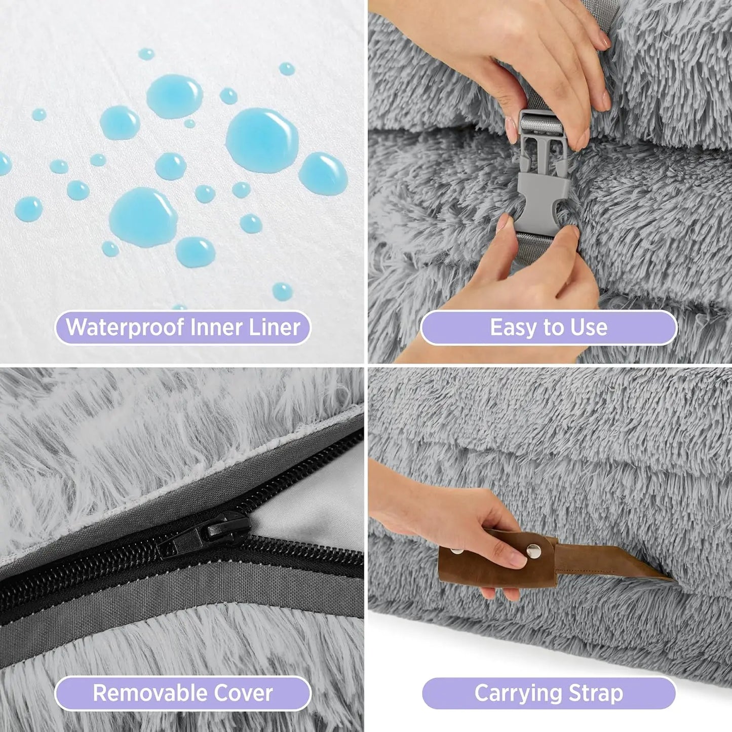 Foldable 3in1 Orthopedic Bed For Humans And Dogs With Waterproof Cover