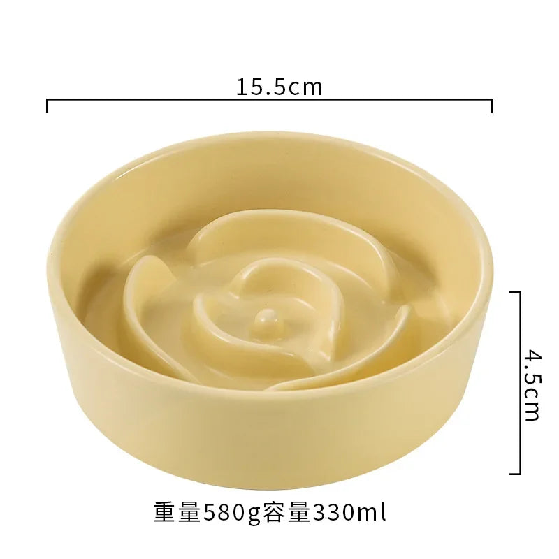 Ceramic Slow Feeder Bowl For Dogs And Cats Anti Choke