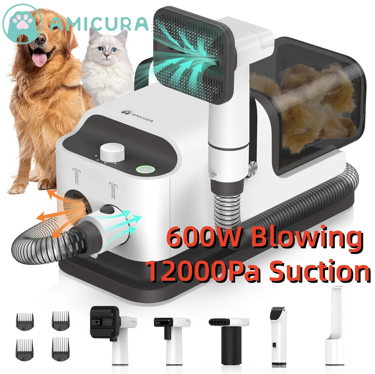 Amicura P1 Pet Grooming Vacuum And Hair Dryer 15kPa