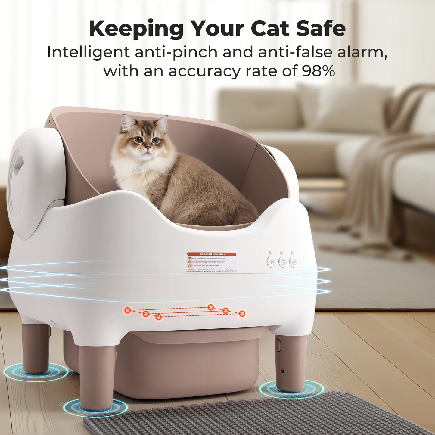 Lunapurr SelfCleaning CatLitter Box With AppControl OdorEliminatingTechnology System