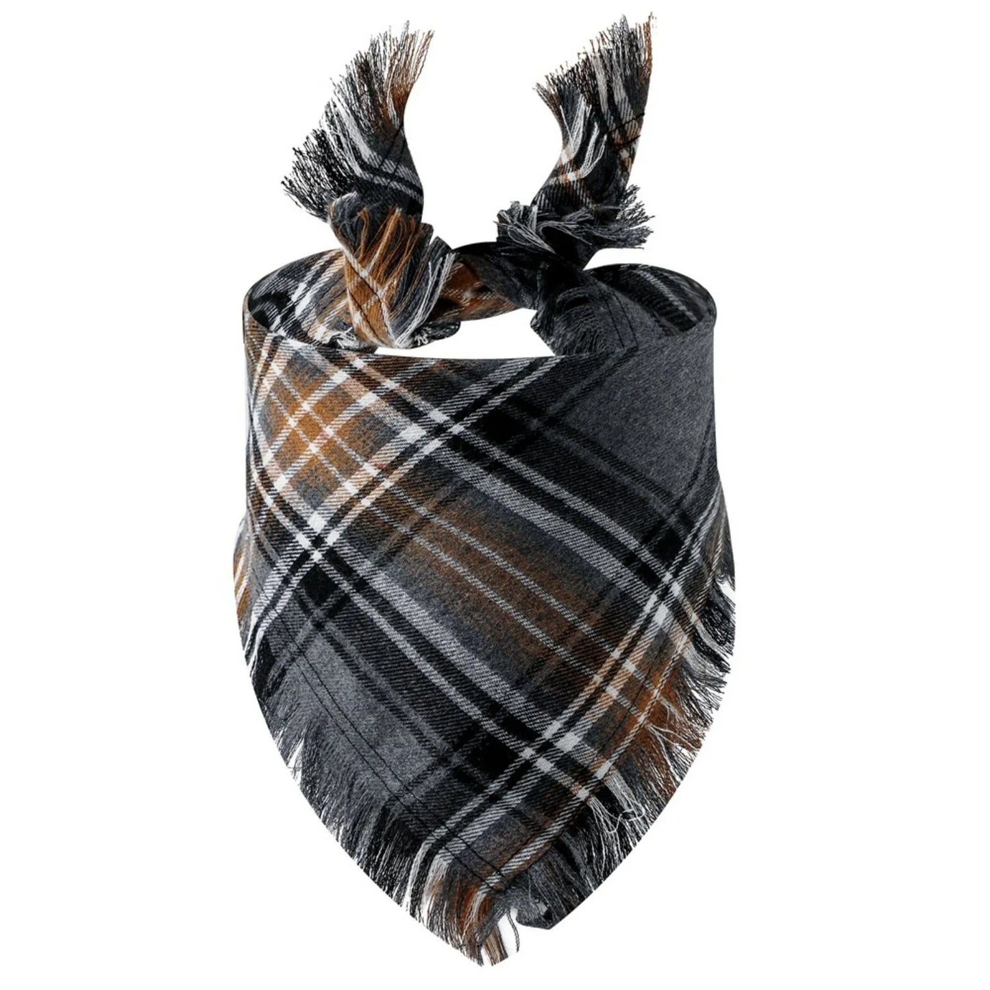 Trendy Pet Dog Bandana with Tassels Edges Classic Plaid Scarf Funny Dog Apparel Accessories Christmas Party Dress-Up Photo Prop