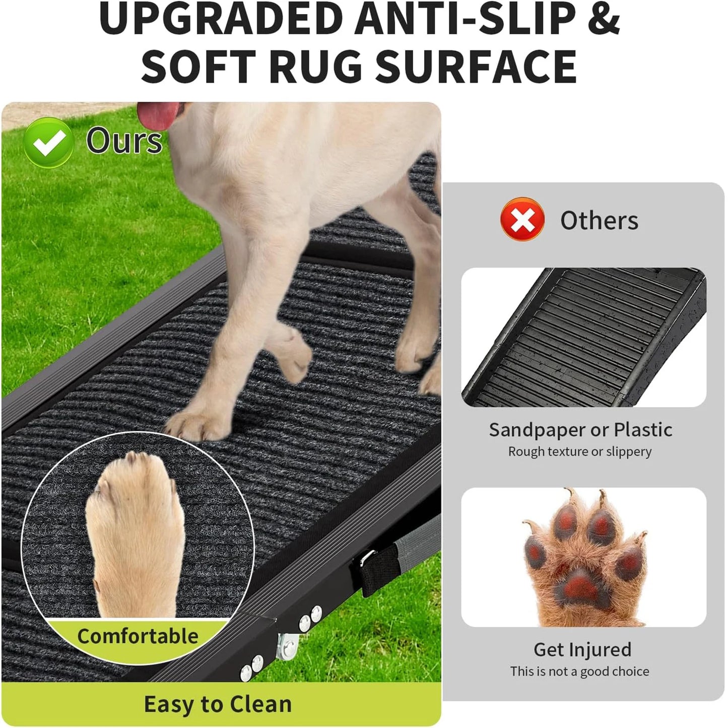 DishyKooker Folding Dog Ramp for Cars with Non Slip Surface