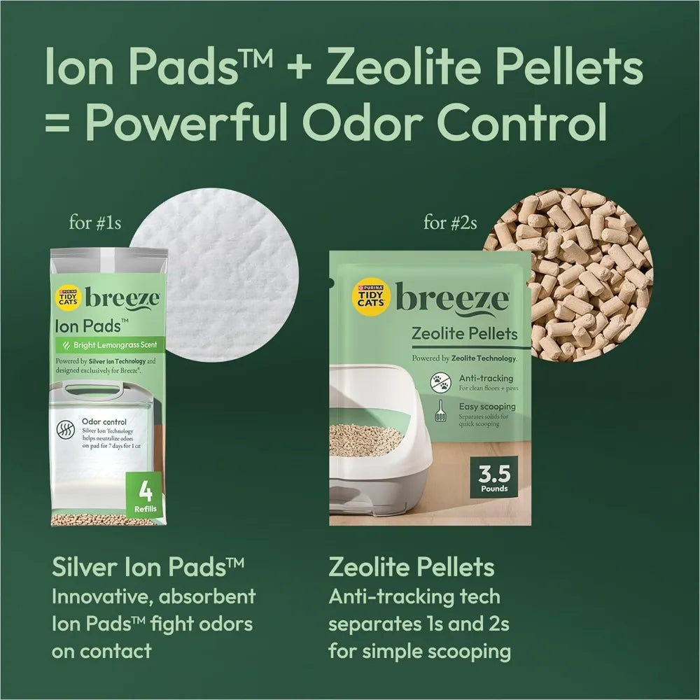 Hooded Litter Box System Breeze Starter Kit Pellets And Pads