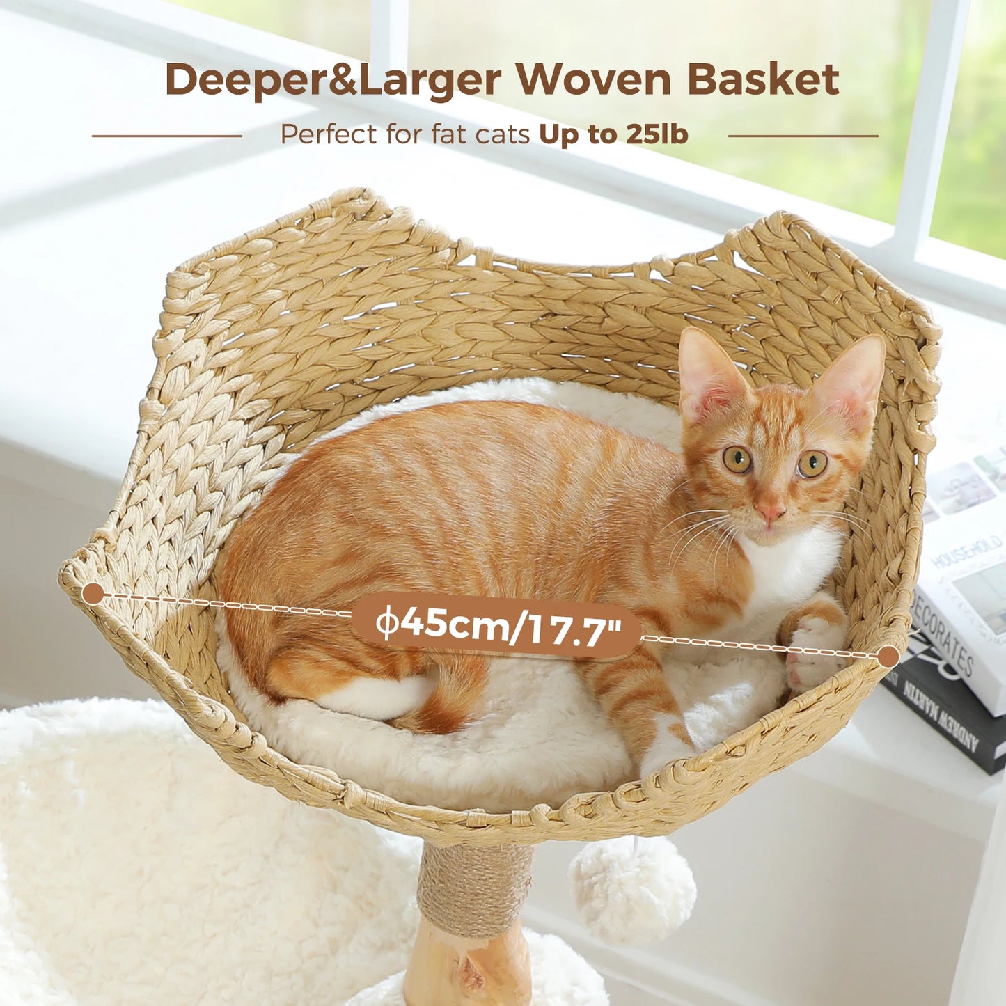 PAWZ Road Modern Cat Tree Tower With Natural Wood Posts