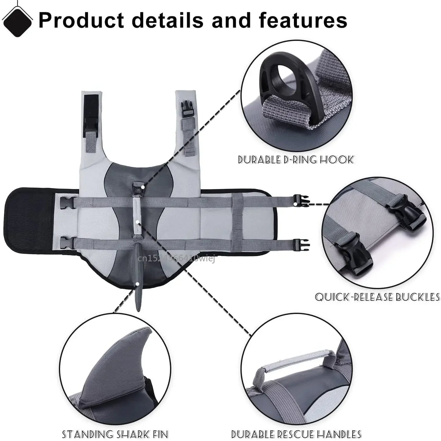 Dog Life Jacket With Enhanced Buoyancy And Handle