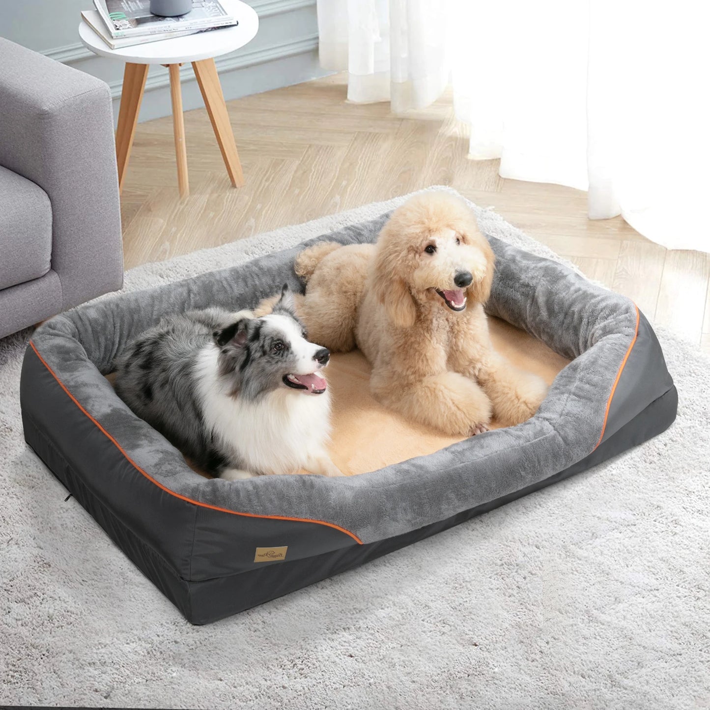 BINGOPAW Antiallergy Dog Bed With Removable Washable Cover And Waterproof Non Slip Bottom