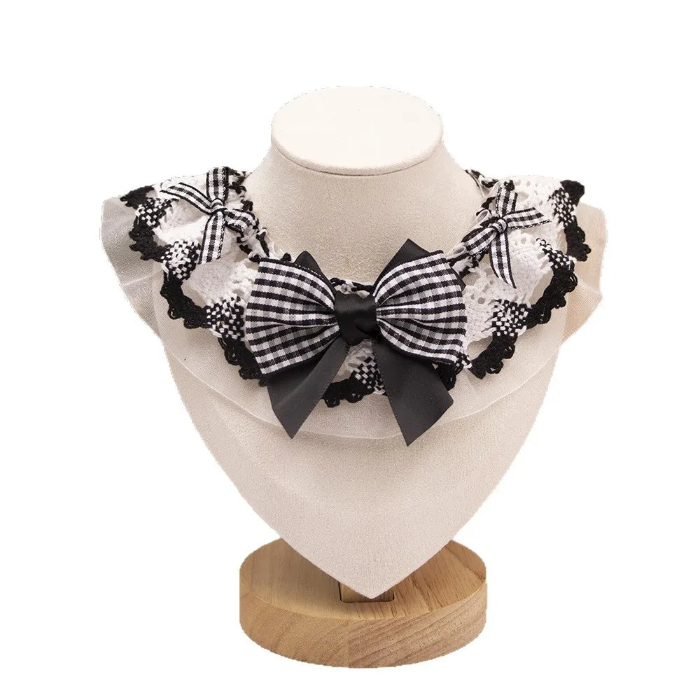 Pet Spring/Summer Bow Water Scarf Cat Scarf Small Dog Teddy Cute Lace Princess Cat Shawl Pet Supplies Dog Accessories