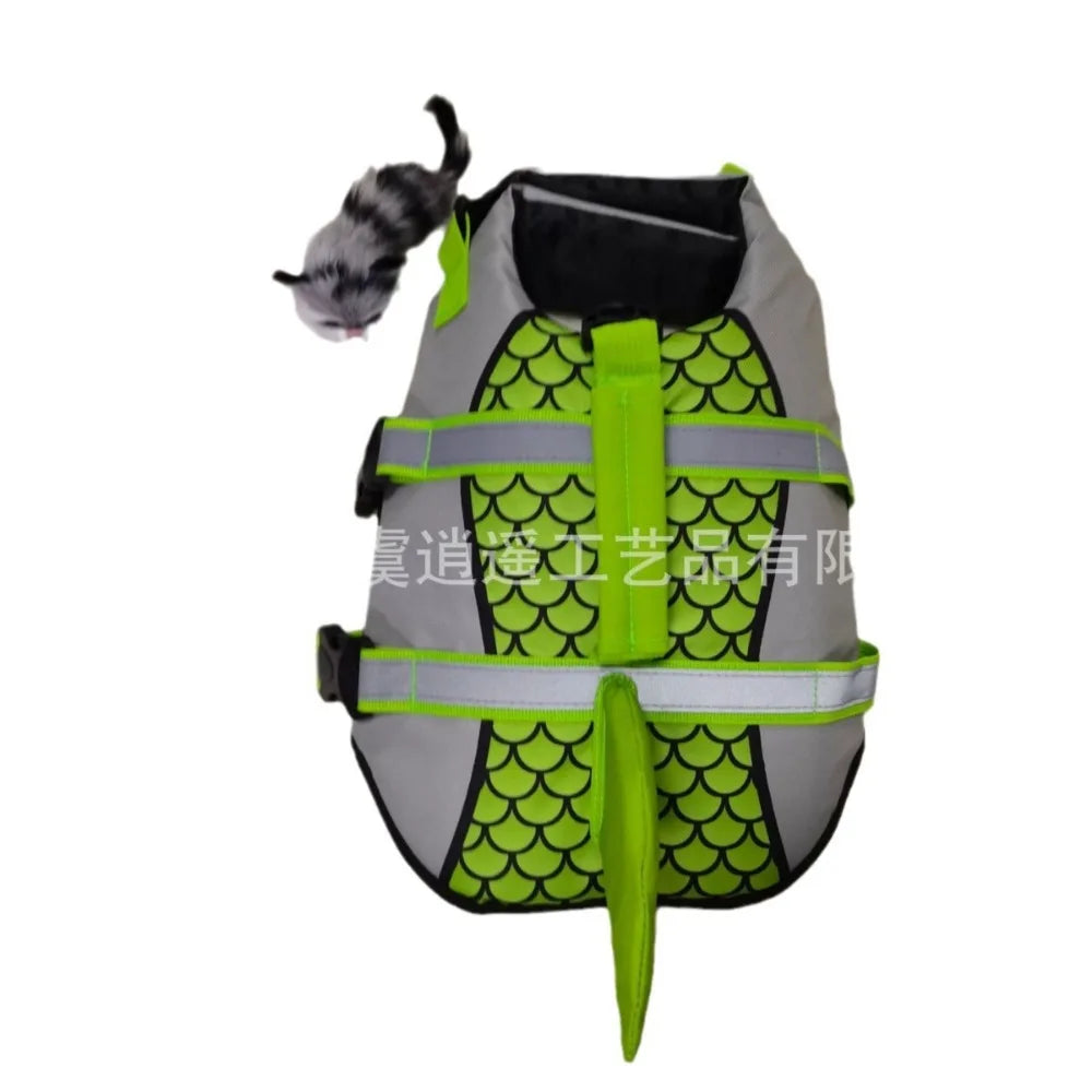Dog Life Jacket With Enhanced Buoyancy And Handle