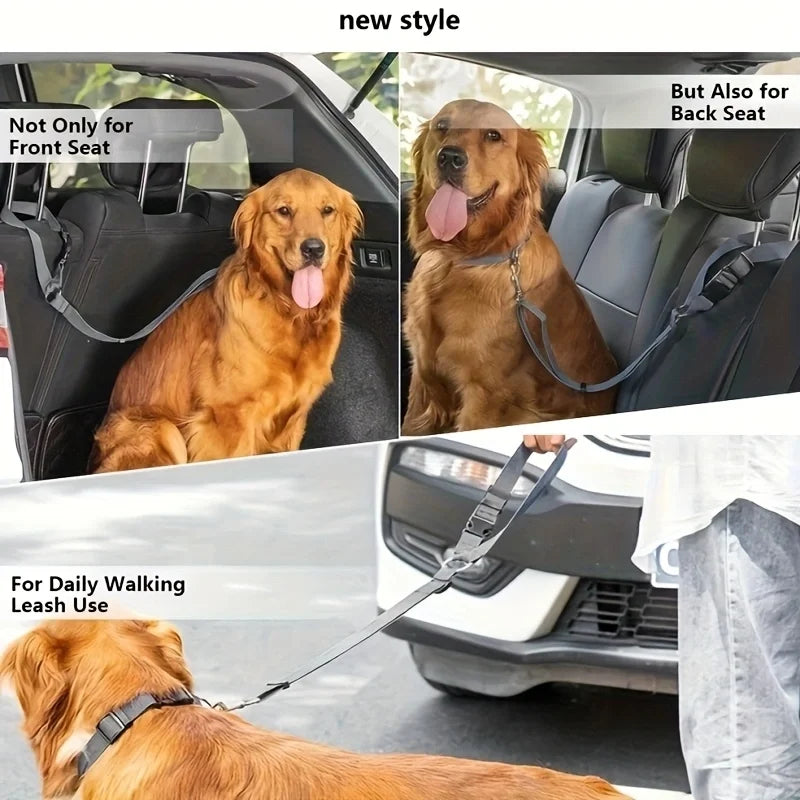 Nylon Two In One Pet Car Seat Belt And Leash