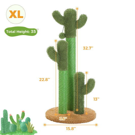 PEQULTICN Cactus Cat Tree With Condo And Hammock For Indoor Cats Scratching Post Included