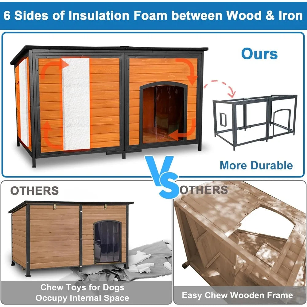 All-Weather Insulated Outdoor Dog House with Foam Insulation
