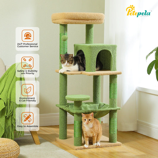 PETEPELACN Cat Tree Indoor 5 Level Tower With Metal Frame