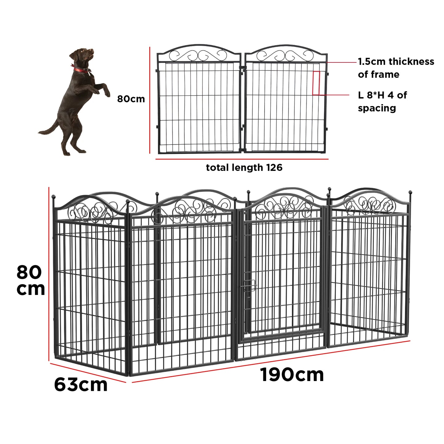 BINGOPAW Dog Playpen Folding Heavy Duty Indoor Outdoor Fence