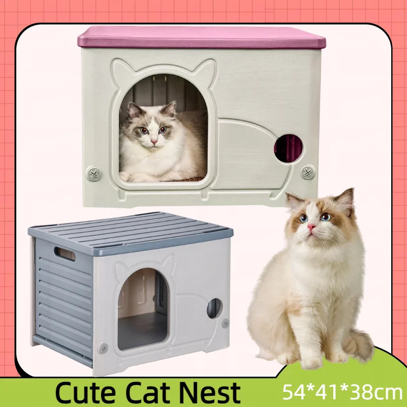 Alloet Outdoor Cat House Weatherproof Cozy Shelter For Small Pets