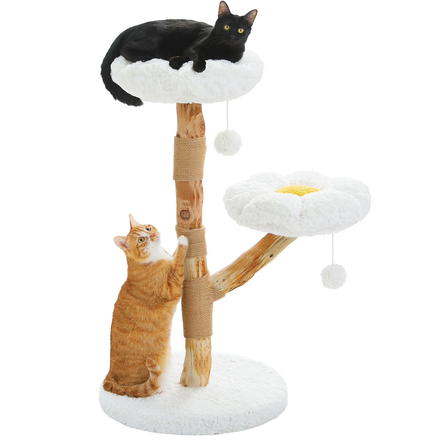 PAWZ Road Modern Cat Tree Tower Solid Wood Scratching Posts