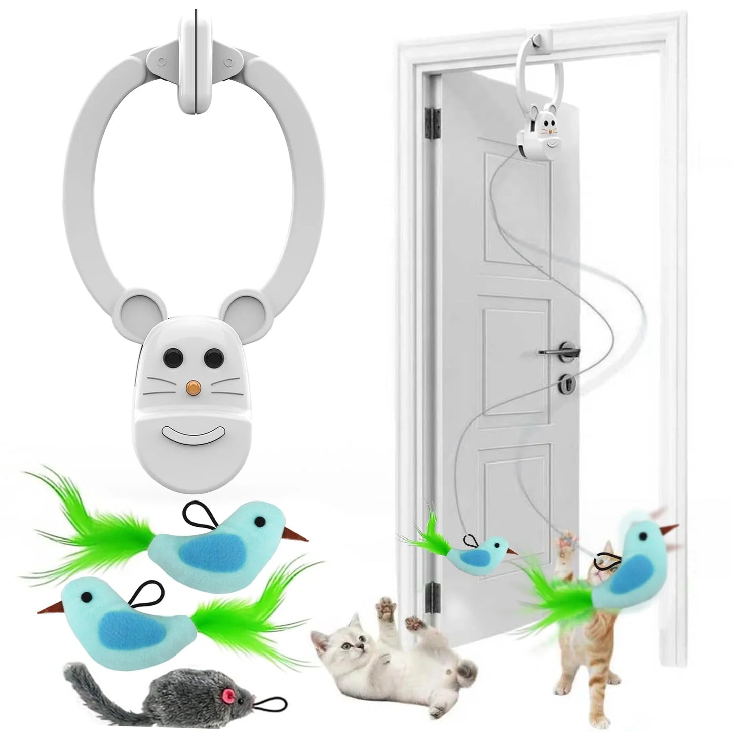 Interactive Cat Toys for Indoor Cats,  Rechargeable Durable Safe Hanging Cat Toy for Bored Kittens & Adult Cats