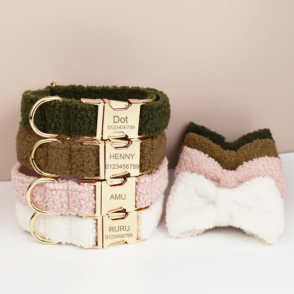 NONECN Luxury Personalized Dog Collar Harness Leash Set with Logo