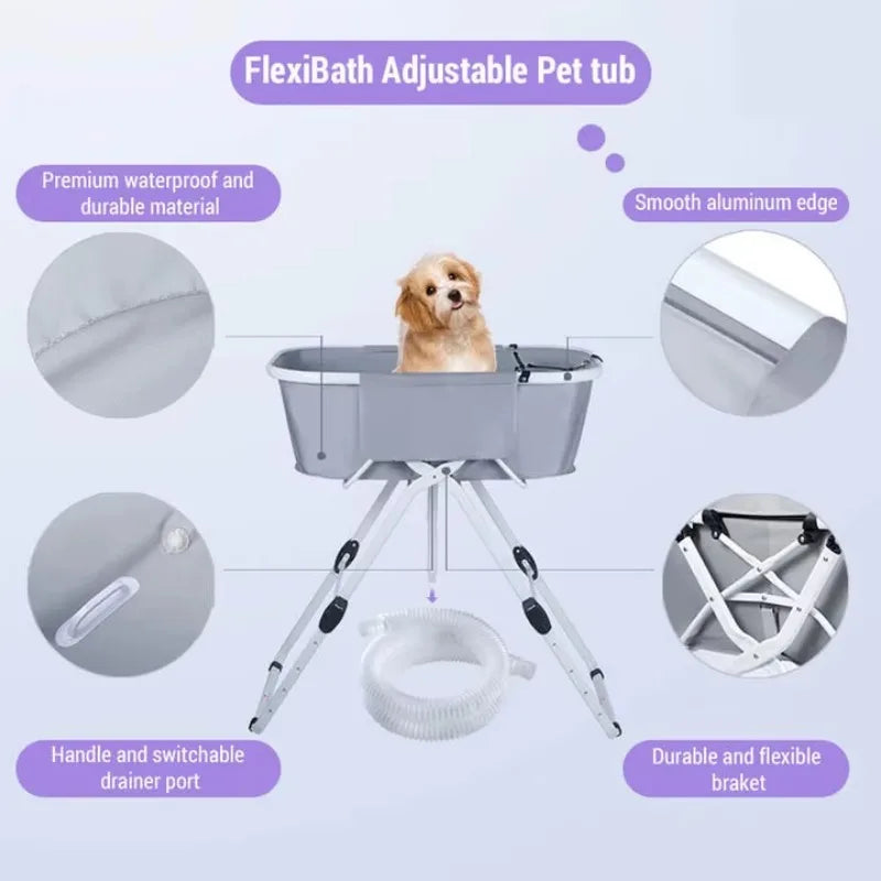 Elevated Folding Dog Bath Tub