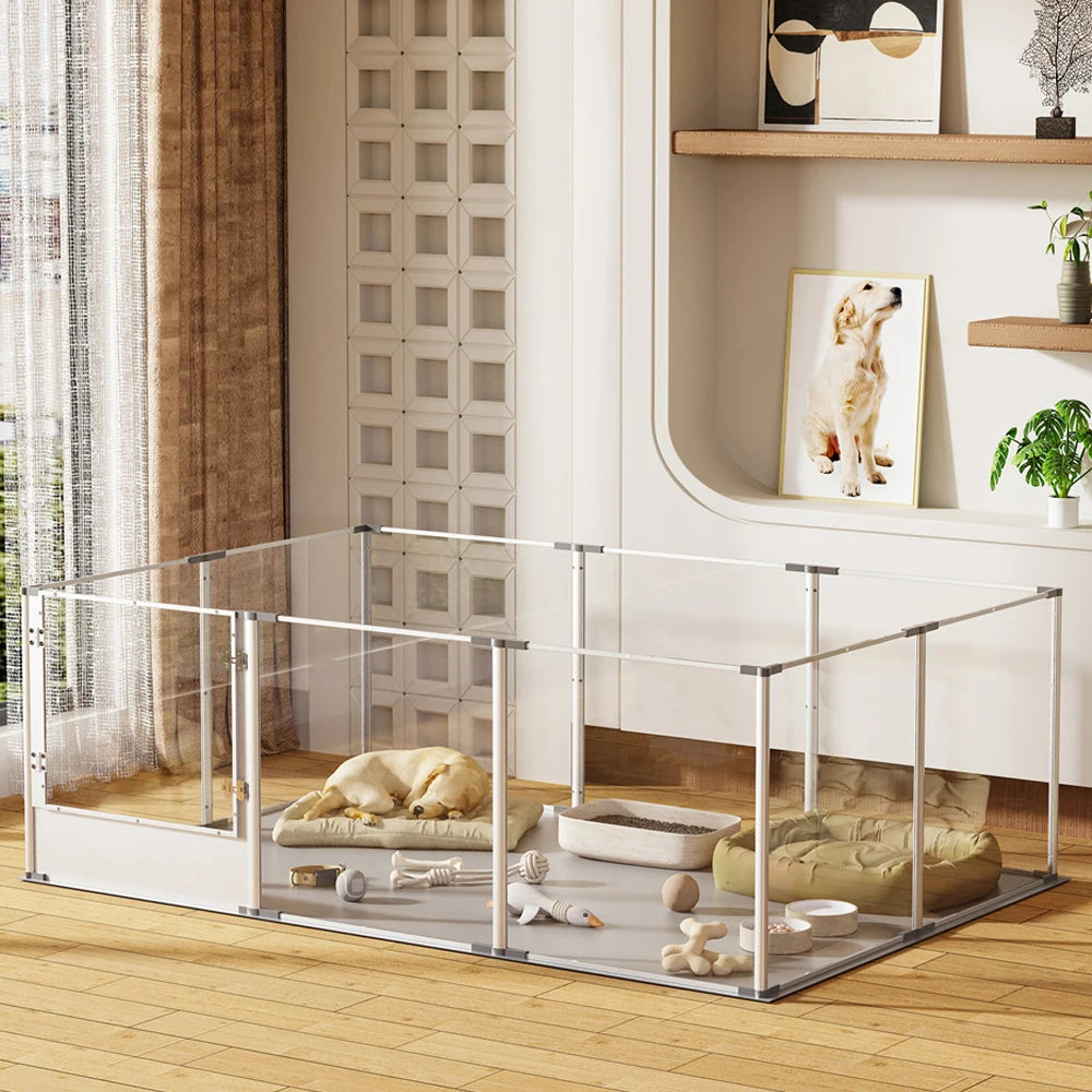 BORWART Acrylic Dog Playpen Fence Pet Enclosure For Whelping