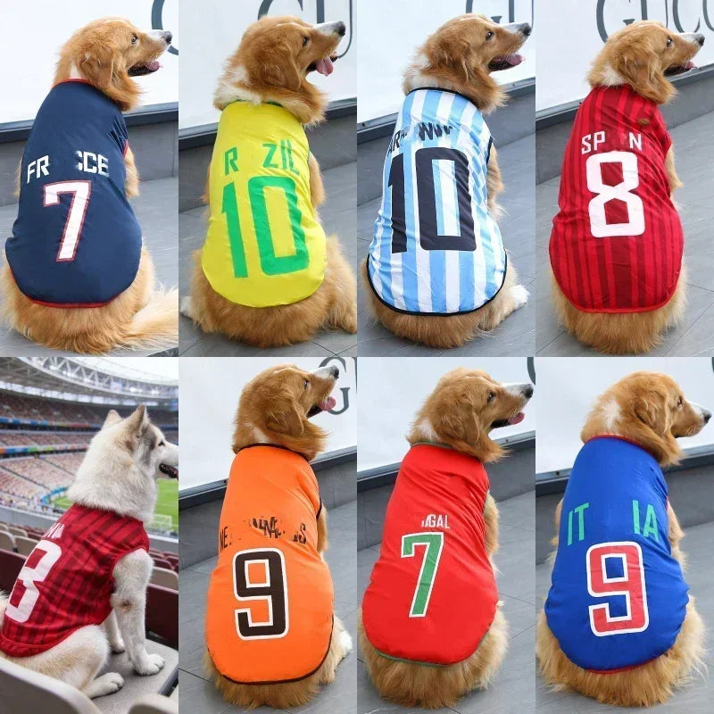 Hot New Soccer Cat Dog Football Breathable Mesh Jersey Dog Jersey Thin Cool Summer Pet Clothes T Shirt Puppy Soft Quick Dry Vest