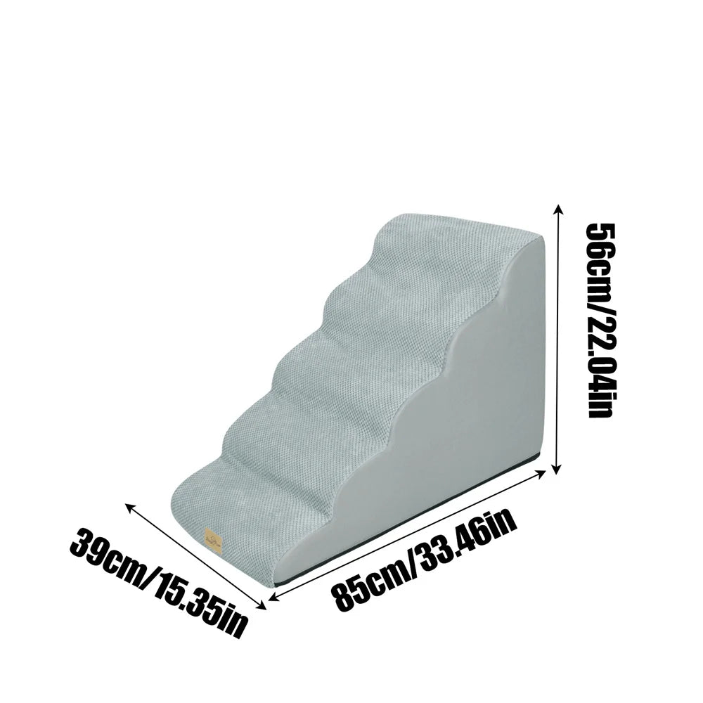 Dog Door 5-Step Pet Ramp Stairs With Washable Cover