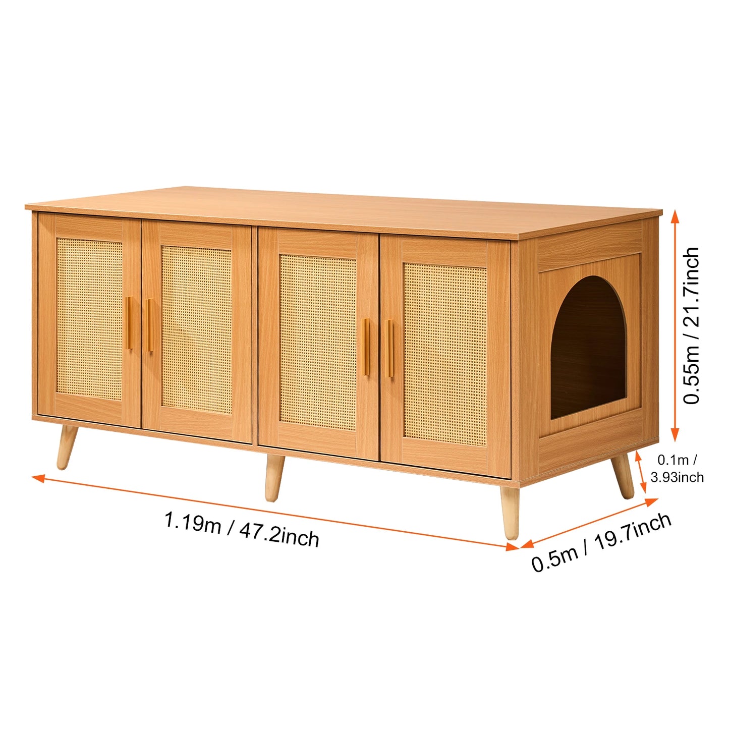SucceBuy Cat Litter Box Enclosure For Two Cats Cabinet