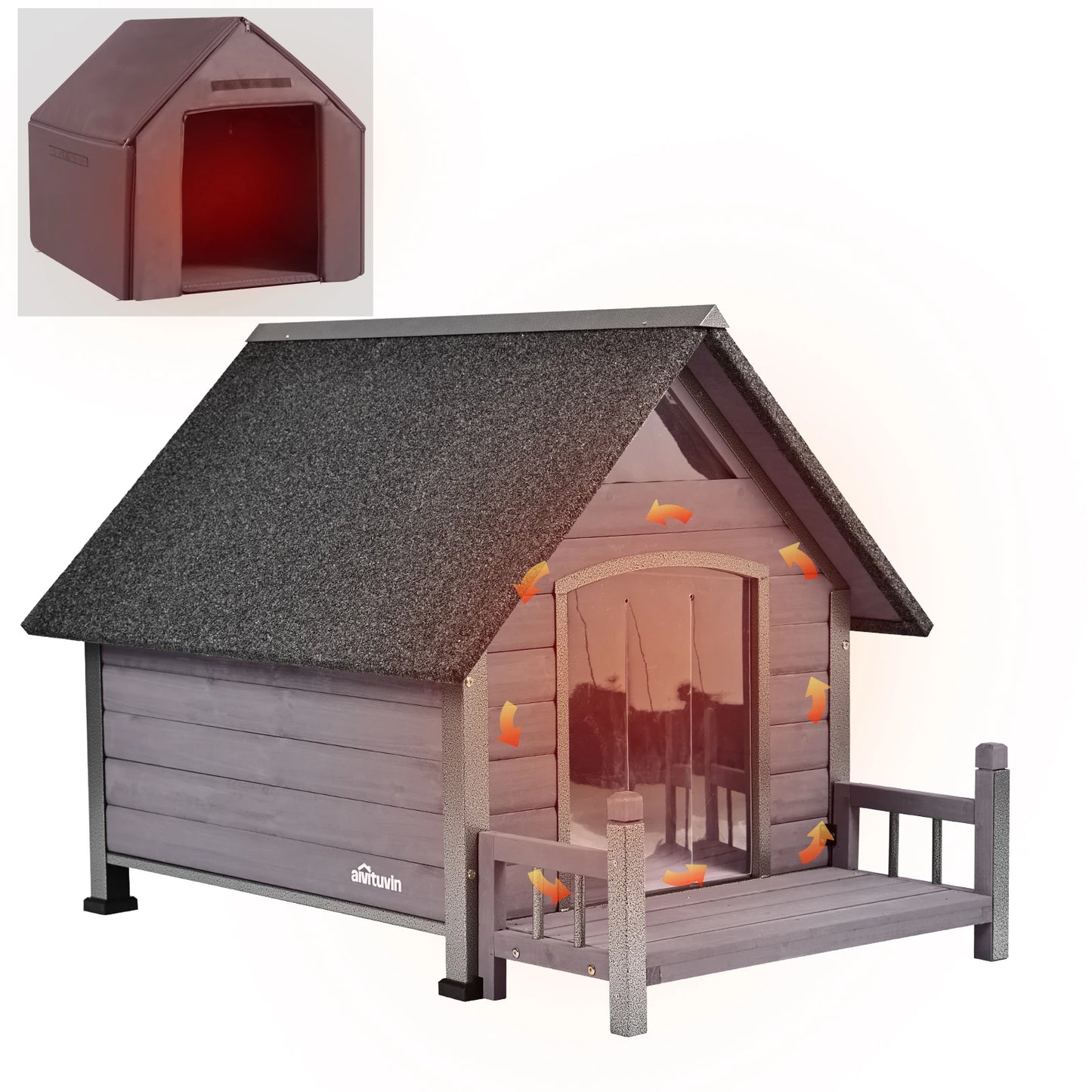 Zoropug Insulated Dog House With Liner And Iron Frame