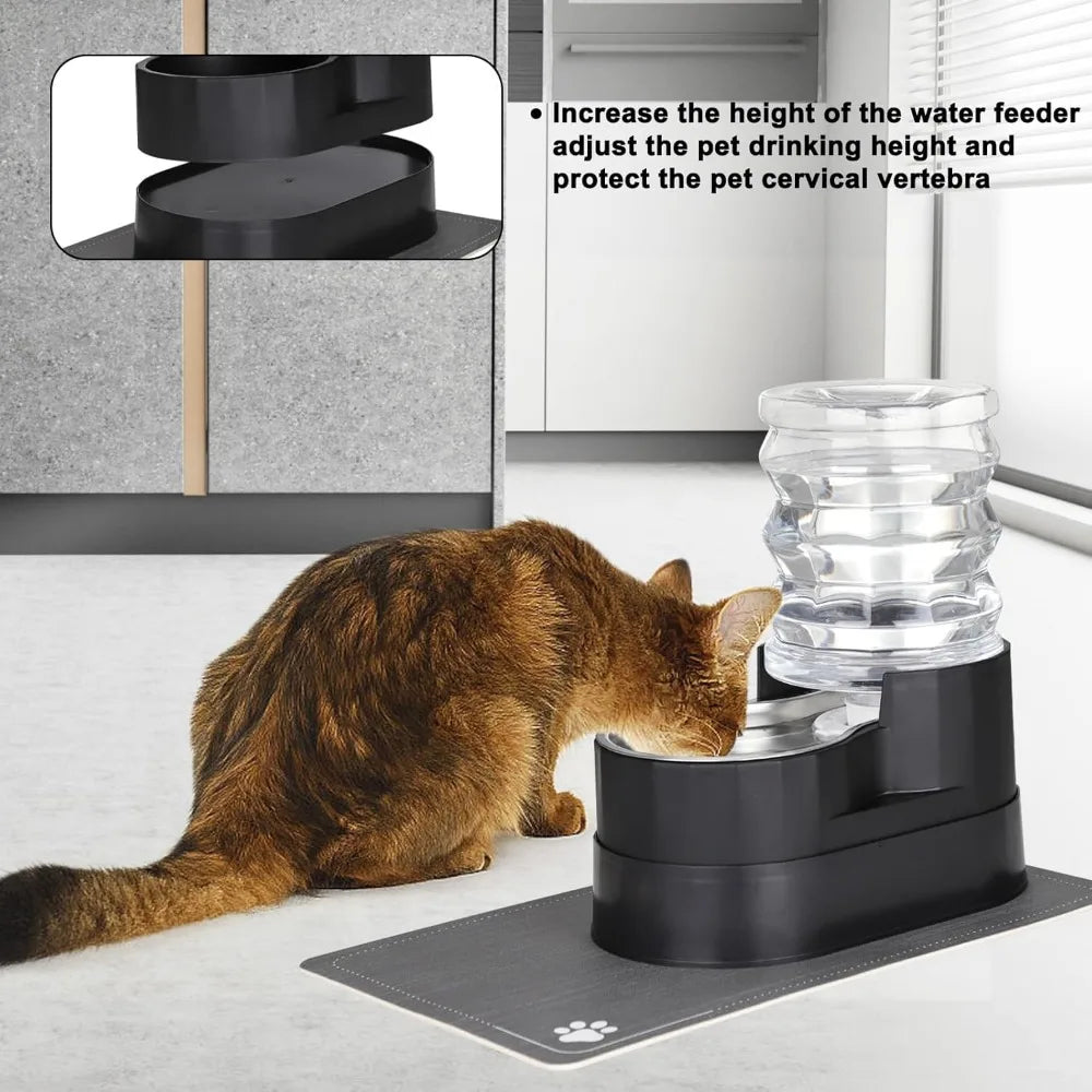 Automatic Cat Water Dispenser With Stainless Steel Bowl