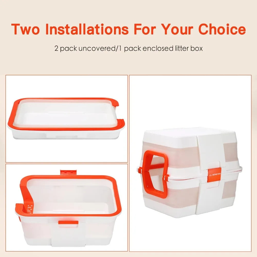 LilMonster Portable Foldable Cat Litter Box For Travel